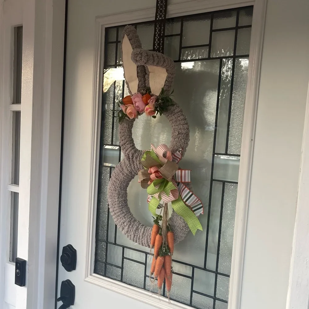 NWT Easter Bunny Wreath for Front Door